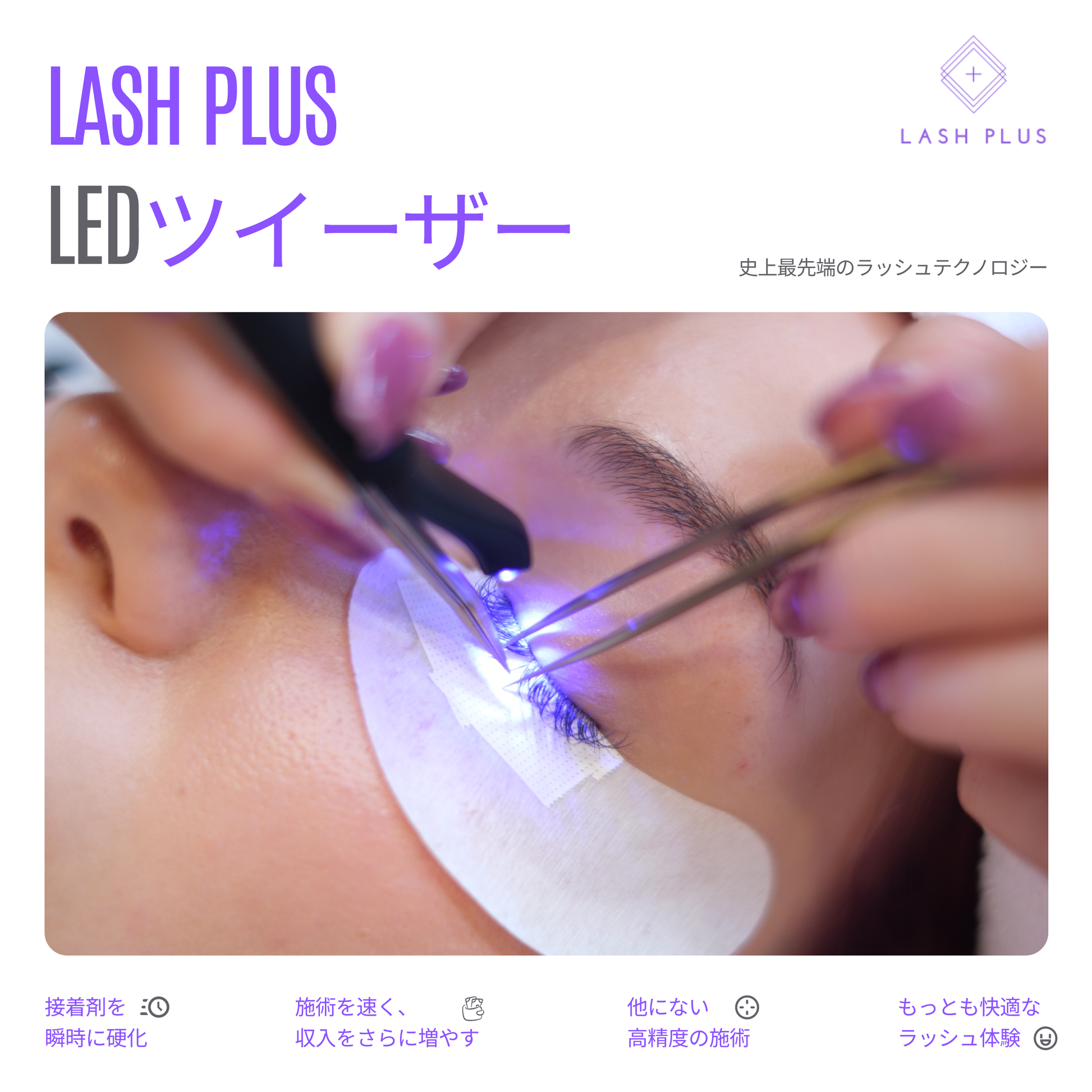 LED マツエクライト レーザーラッシュプロ　ラッシュプラス　ツイザー装着 147772-1-